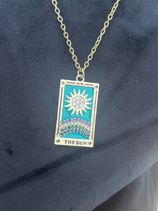 The Sun Gold Vintage Tarot Pendant